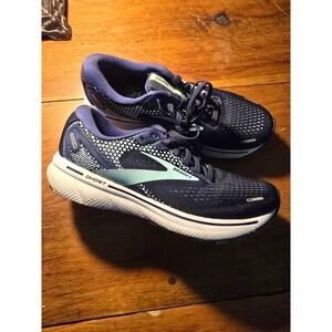 Brooks Ghost 14 Womens Running Shoes Navy Blue Teal 1203561B446 Sz 6.5 Medium B